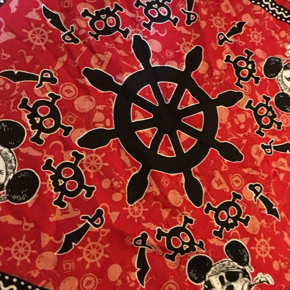 Mickey Mouse Pirates Of The Caribbean Disney Bandana Scarf Handkerchief 21.5
